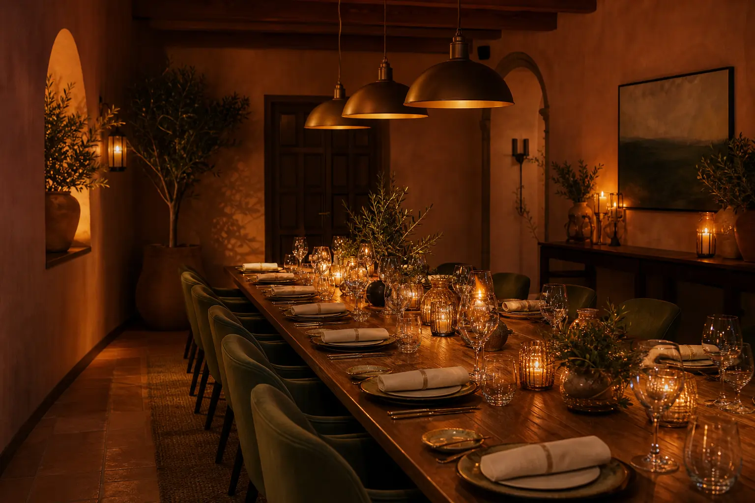 Cena privada en el salón